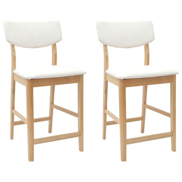vidaXL Dining Chairs 2 pcs Natural 48 x 49 x 95 cm Solid Rubber Wood