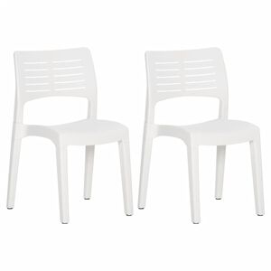 vidaXL Garden Chairs 2 pcs White Polypropylene