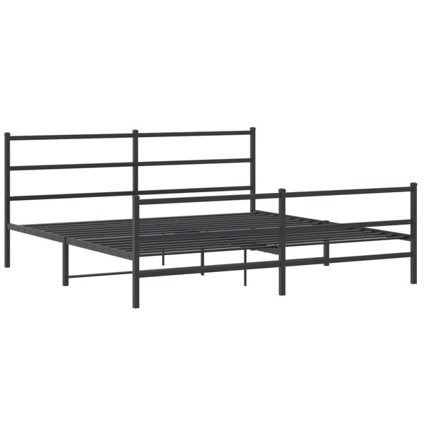 vidaXL Metal Bed Frame without Mattress with Footboard&nbsp;Black 183x213cm