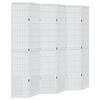 vidaXL Room Divider 6 Panels White Solid Wood Paulownia