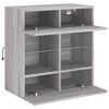 vidaXL TV Wall Cabinet with LED Lights Grey Sonoma 58.5x30x60.5 cm