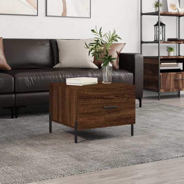 vidaXL Coffee Table Brown Oak 50x50x40 cm Engineered Wood