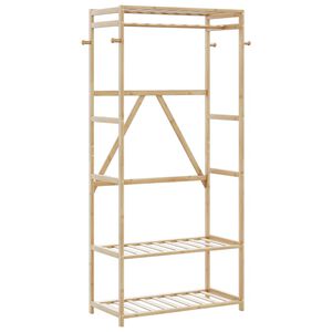 vidaXL Clothes Rack with Shelves 80x40x175 cm Bamboo
