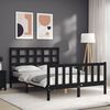 vidaXL Bed Frame without Mattress Black Double Solid Wood Pine