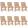 vidaXL Folding Chairs 8 pcs Solid Teak Wood