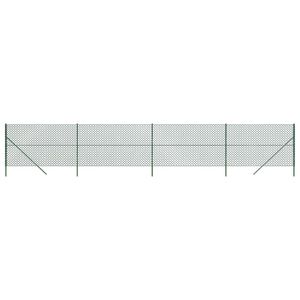 vidaXL Chain Link Fence Green 1.4x10 m