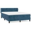 vidaXL Box Spring Bed with Mattress Dark Blue 140x190 cm Velvet