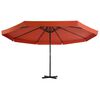 vidaXL Garden Parasol with Aluminium Pole 500 cm Terracotta