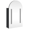 vidaXL Bathroom Mirror Cabinet with LED Light Arched Black 42x13x70 cm