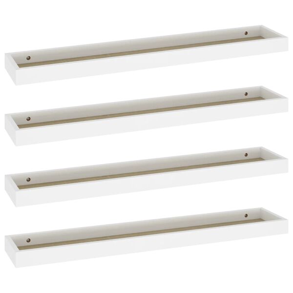 vidaXL Loggia Wall Shelves 4 pcs Oak and White 80x15x4 cm MDF