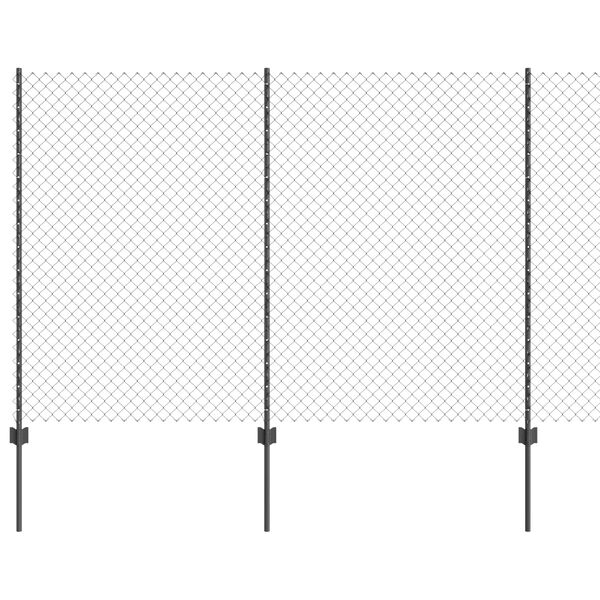 vidaXL Fence with Post Grey 1.6 x 10 m Steel and PVC