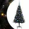 vidaXL Christmas Tree with 150 LEDs with Stand Black 150 cm PVC