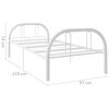 vidaXL Bed Frame without Mattress White Metal 90x200 cm
