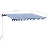 vidaXL Freestanding Manual Retractable Awning 450x300 cm Blue/White