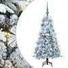 vidaXL Artificial Hinged Christmas Tree Green and white 120 cm