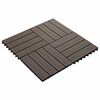 vidaXL Decking Tile 3D Design 11 pcs Dark Brown 30 x 30 cm WPC