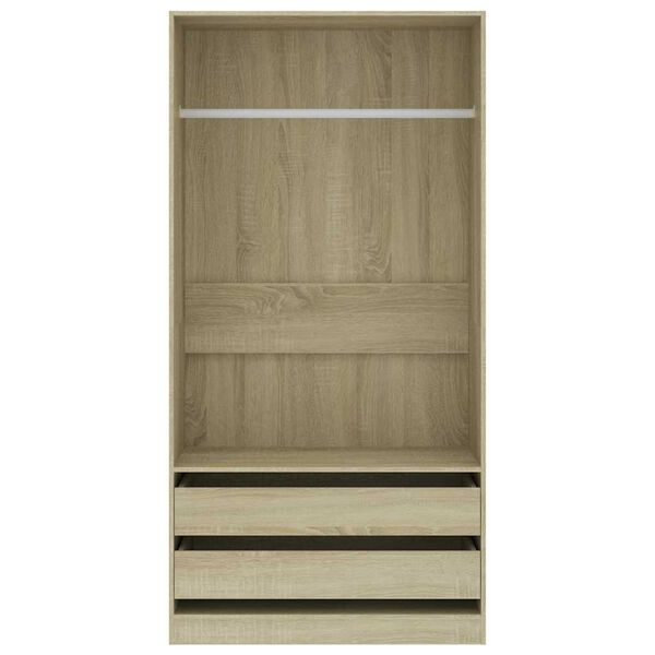 vidaXL Wardrobe Sonoma Oak 100x50x200 cm Engineered Wood