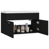 vidaXL Sink Cabinet with Built-in Basin Black Engineered Wood