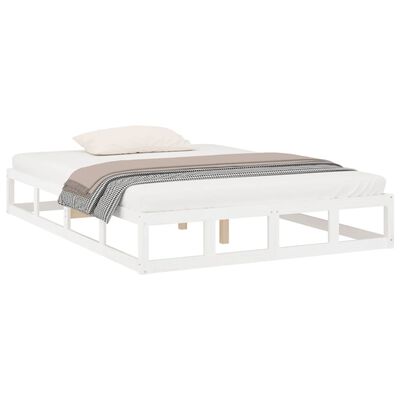 vidaXL Bed Frame White 150x200 cm King Size Solid Wood