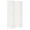 vidaXL Room Divider 4 Panels Retro White Solid Wood Paulownia