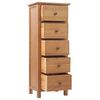 vidaXL Tall Chest of Drawers 45x32x110 cm Solid Oak Wood