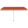 vidaXL Freestanding Manual Retractable Awning 450x350 cm Orange/Brown