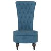 vidaXL High Back Chair Blue Velvet Button Design
