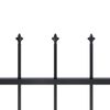 vidaXL Garden Fence with Spear Top Steel 1603.5x150 cm Black