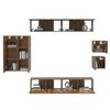 vidaXL 8 Piece TV Cabinet Set Smoked Oak Engineered Wood