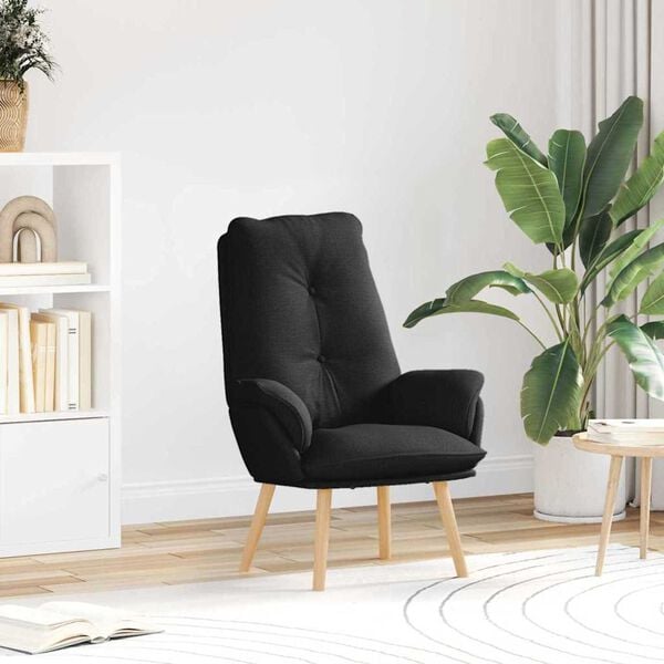 vidaXL Armchair Black 69 x 74 x 93 cm Sherpa Fabric
