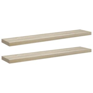 vidaXL Floating Wall Shelves 2 pcs Oak 120x23.5x3.8 cm MDF