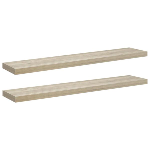 vidaXL Floating Wall Shelves 2 pcs Oak 120x23.5x3.8 cm MDF