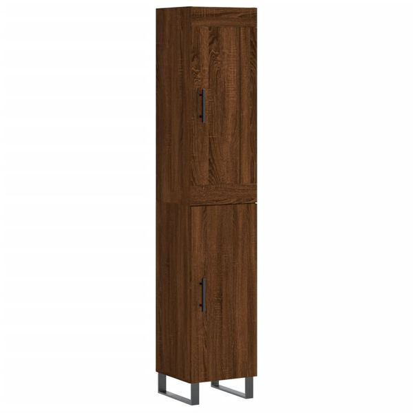 vidaXL Highboard Brown Oak 34.5x34x180 cm Engineered Wood