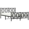 vidaXL Metal Bed Frame without Mattress with Footboard Black 135x190cm