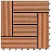 vidaXL Decking Tile 11 pcs Brown 30 x 30 cm WPC