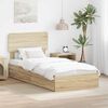 vidaXL Storage Bed with Drawer Sonoma Oak 75 x 190 cm Engineered Wood