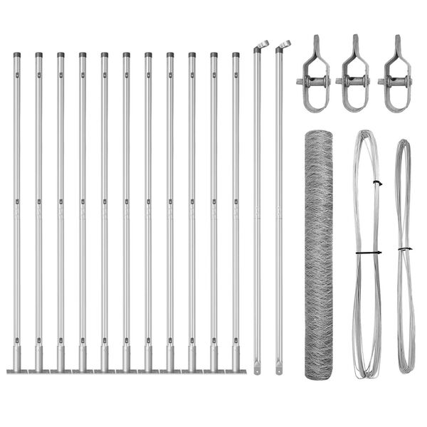 vidaXL Fence Post Silver 25 x 0.8 m (50 mm mesh) Steel
