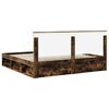 vidaXL Bed Frame Smoked Oak 200 x 200 cm Solid Pine Wood