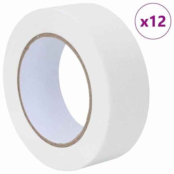 vidaXL Painter Masking Tapes 12 pcs White 38mm x 50m Paper