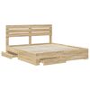 vidaXL Bed Frame with Drawer with Headboard Manual Engineered Wood