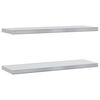 vidaXL Wall Shelves 2 pcs 75x23.5 cm Silver Stainless Steel