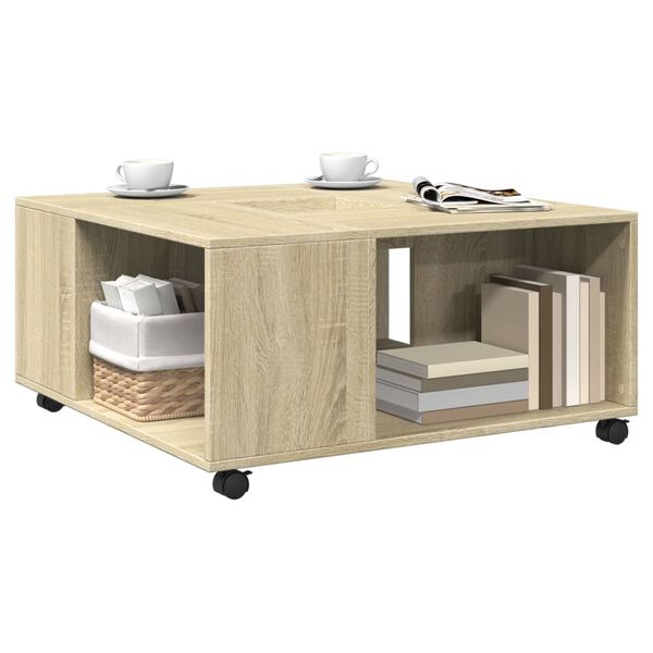 vidaXL Coffee Table Sonoma Oak 80x80x40 cm Engineered Wood