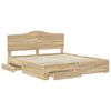 vidaXL Bed Frame with Drawer Sonoma Oak 180 x 200 cm Engineered Wood