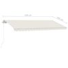 vidaXL Manual Retractable Awning with LED 450x350 cm Cream