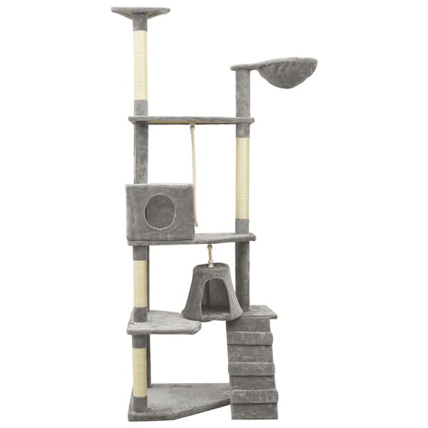 vidaXL Cat Tree with Sisal Scratching Posts Light Grey 191 cm