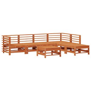 vidaXL Garden Lounge Set 7 pcs Wax Brown Solid Pine Wood