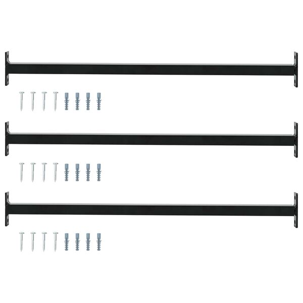 vidaXL Adjustable Window Safety Bar 3 pcs Black Steel