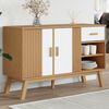 vidaXL Sideboard OLDEN White and Brown 114x43x73.5 cm Solid Wood Pine
