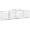 vidaXL Arched Gabion Basket 400x30x100/120 cm Galvanised Iron