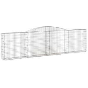 vidaXL Arched Gabion Basket 400x30x100/120 cm Galvanised Iron